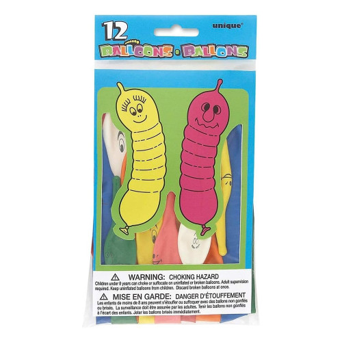 Balloon Squiggly Worm Shape 12 Ea