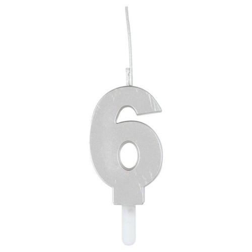 Unique Birthday Candle Silver Sparkler Number 6 Decorative Party Supply 1 Ea