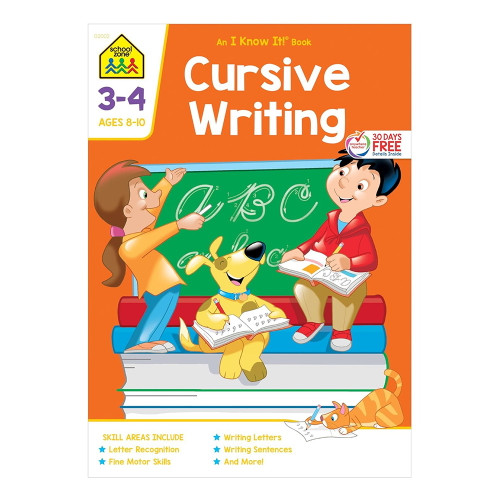 School Zone Workbook An I Know It Book Cursive Writing Practice 1 Ea
