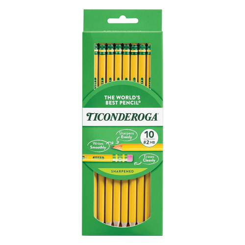 Ticonderoga Pencils 2 Soft Durable Graphite 10 Ea