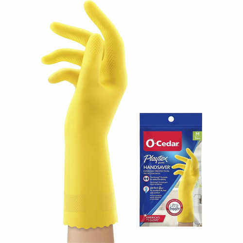 Playtex Handsaver Yellow Gloves Durable Protective Household Cleaning Gloves Comfortable Fit Medium 1 Pair