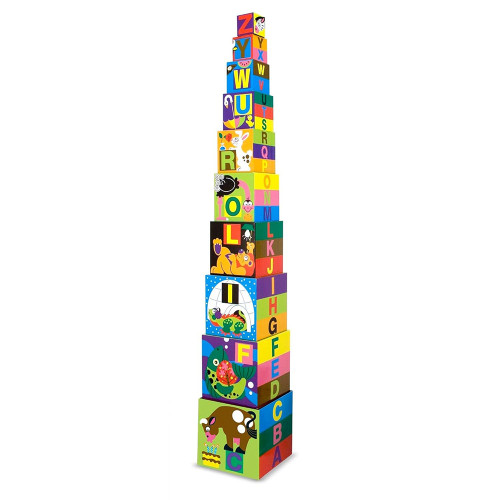 Alphabet Nesting Blocks Uppercase Letters Stacking Toy for Toddlers, 1 ea