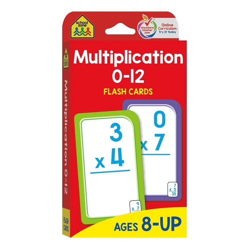 School Zone Flash Cards Multiplication 0-12 Early Learning 1 Ea