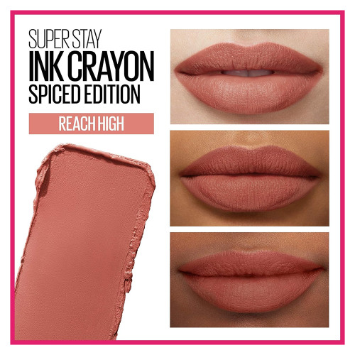 Maybelline SuperStay Ink Crayon Lipstick, Reach High, 0.04 oz