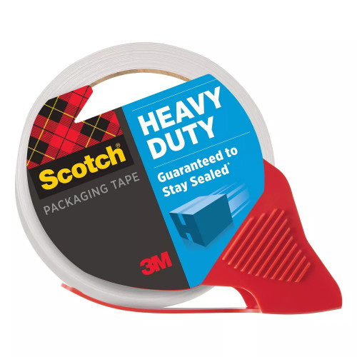 Scotch Heavy Duty Shipping Packing Tape with Dispenser Strong Seal 2 inch x 54.6 yds 1 Ea