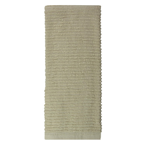 MUkitchen 100% Cotton Ridged Solid Towel for Dish Drying and Household Use, 18x28 Inch, Oatmeal, 1 ea