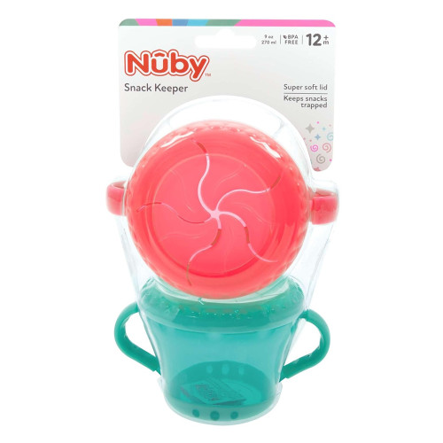Nuby Snack Keepers with Secure Lids for Mess-Free Snacking On The Go, 2-Pack