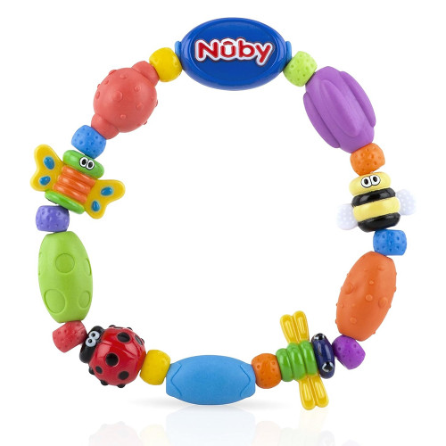 Nuby Teether Bug a Loop with Textured Surfaces for Soothing Sore Gums, 1 ea
