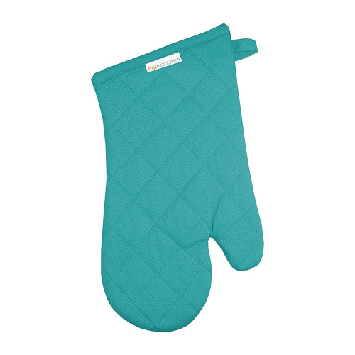 MUkitchen 100% Cotton Terry-Lined Oven Mitt for Baking and Cooking, 13x7 Inch, Surf, 1 ea