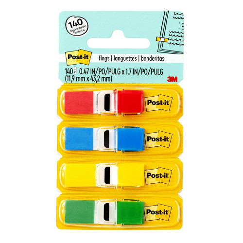 Post it Flags Durable Adhesive Bright Assorted Colors Easy Use Office Supply 140 Ea