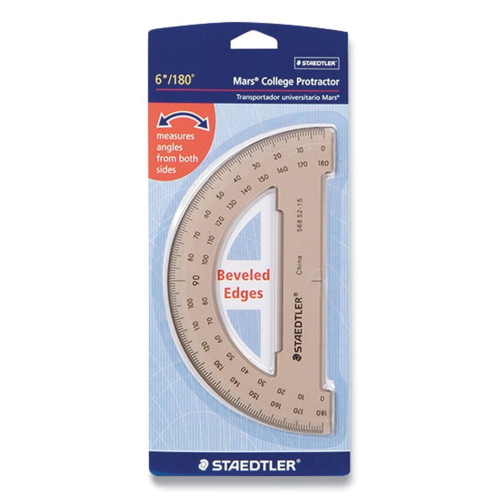 Staedtler Mars Protractor Semicircular 180 Degree 6 inch 1 Ea