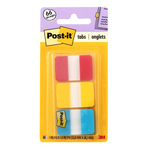 Post it Tabs Durable Adhesive Bright Assorted Colors Easy Use Office Supply 66 Ea