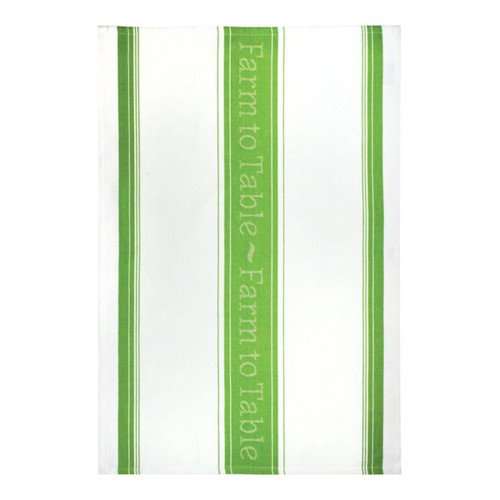 MUkitchen 100% Cotton Jacquard Woven Towel with Farm To Table Design, 20x30 Inch, 1 ea