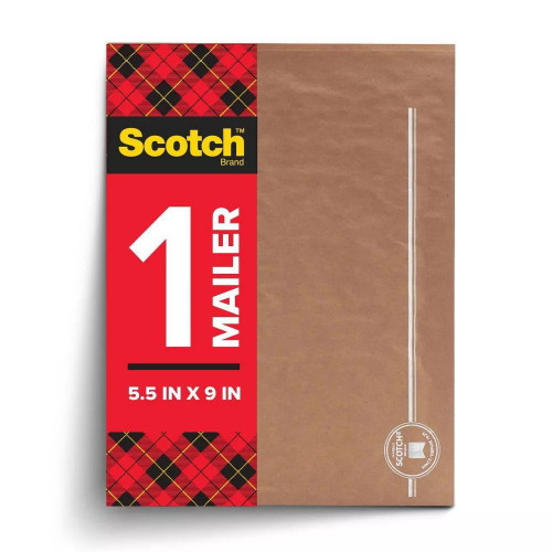 Scotch Curbside Recyclable Mailer Protective Envelope Tan Size 0 5.9 inch x 9.2 inch 1 Ea