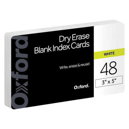 Index Cards Dry Erase Reusable 3 inch x 5 inch 1 Ea