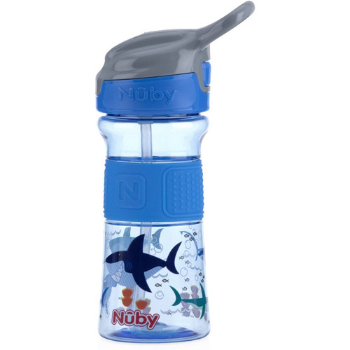 Nuby Flip It Thirsty Kid Insulated Tumbler with Soft Spout and Handles, 10 oz