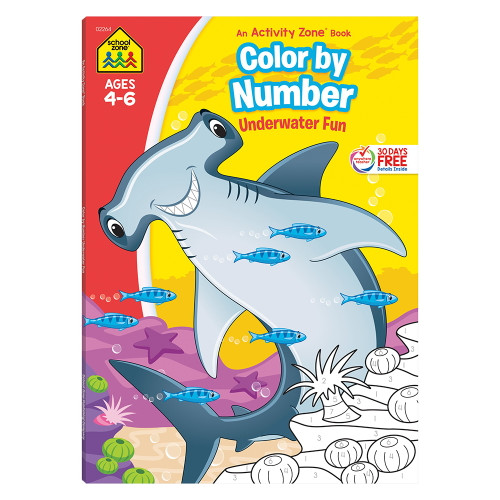 School Zone Workbook Color By Number Underwater Fun 1 Ea