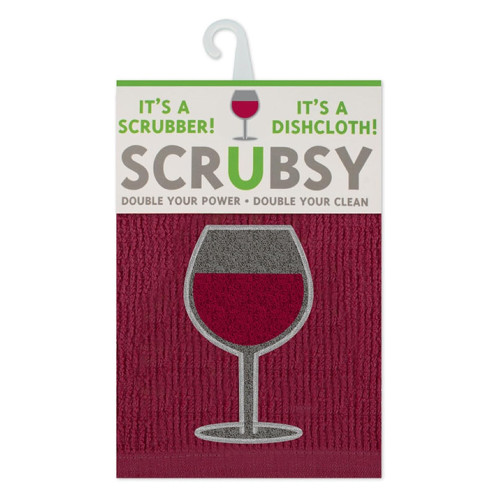 MUkitchen Scrubsy 12x12 Inch 100% Cotton Dishcloth and Scrubber, Wine Color, 1 ea