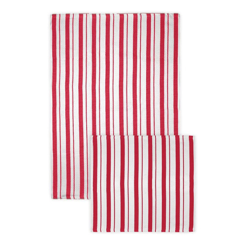 Basket Weave Kitchen Towel Crimson Color Cotton Fabric, 1 ea
