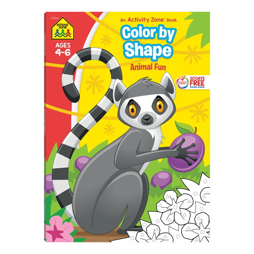 School Zone Workbook Color By Shape Animal Fun 1 Ea
