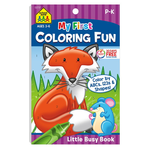 School Zone Workbook My First Coloring Adventure Little Busy Book 1 Ea