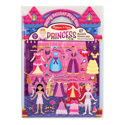 Puff Sticker Play Set Princess Theme Reusable Stickers and Scenes, 1 ea