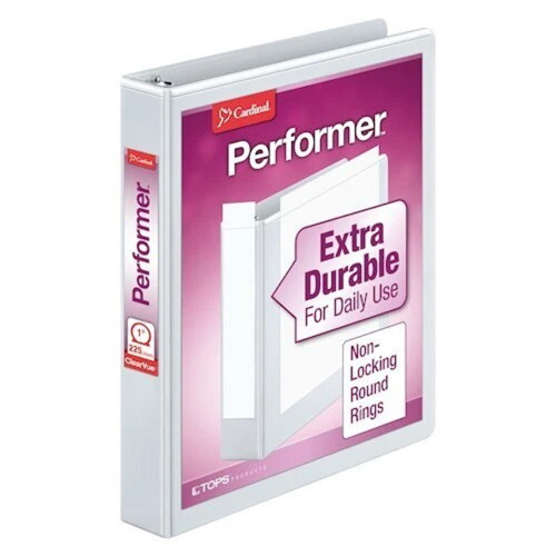 ClearVu Binder 3 Ring Durable White 1 inch 1 Ea