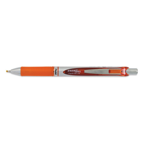 Pentel EnerGel RTX Retractable Gel Pen Smooth Writing Bright Orange Ink 0.7mm 1 Ea