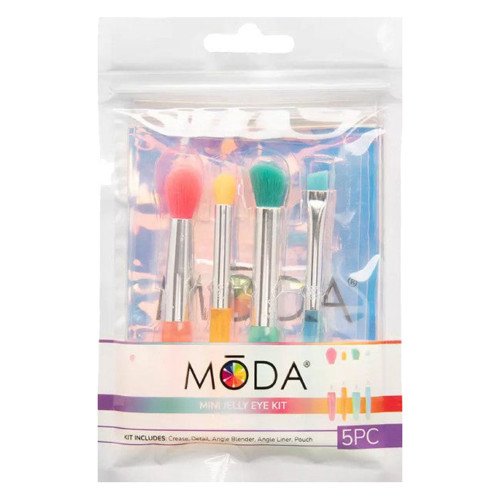 MODA Mini 5 Piece Eye Brush Kit with Pouch for Professional Makeup Application, 1 ea