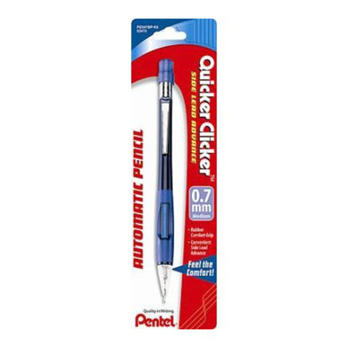 Pentel Quicker Clicker Mechanical Pencil Assorted Barrels Comfortable Grip Smooth Writing 0.7mm 1 Ea