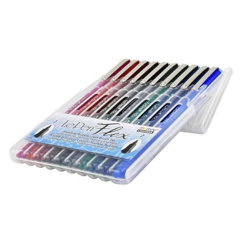 LePen Flex Brush Tip Pen Set Primary Colors, 10 Ea
