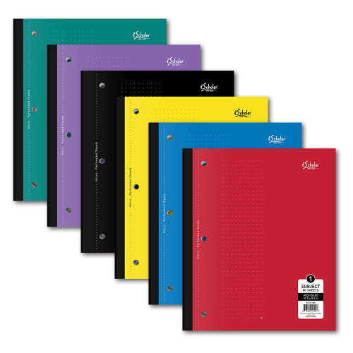 iScholar 1 Subject Coil-less Wide Ruled Notebook Assorted Colors 10.5x8 Inch, 1 Ea