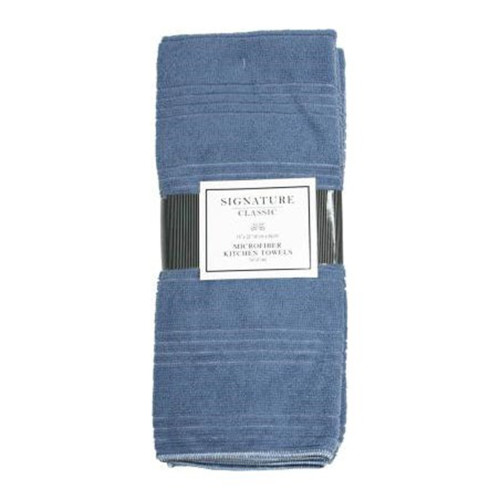J&M Home Fashions Microfiber Kitchen Towels 2-Pack Blue, 1 Ea