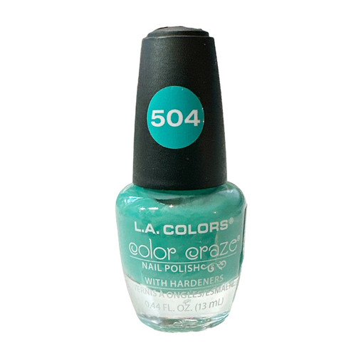 L.A. Colors Color Craze Nail Polish Treasure Island Teal Glitter Finish, 0.44 Oz