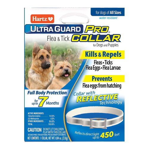 Hartz UltraGuard Pro Flea & Tick Collar for Dogs and Puppies, Reflective Design, 1 Ea
