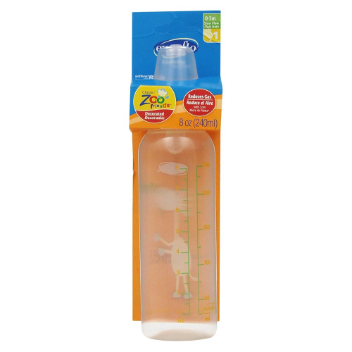 Evenflo Zoo Friends Bottle for Babies, Poly Pro Animal Design, 8 Oz