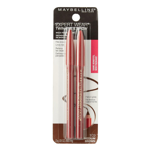 Maybelline Expert Wear Twin Brow and Eye Pencils 103 Medium Brown, 0.3 oz