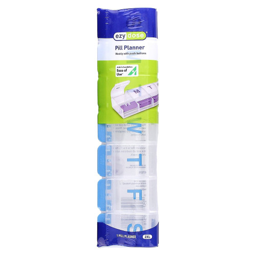 Ezy Dose Pill Organizer for Easy Access, Push Button 7-Day, 1 Ea