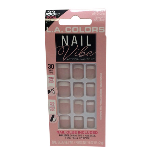 L.A. Colors Nail Vibe Artificial Nail Tip Carded Pack for Easy Application, 1 Ea