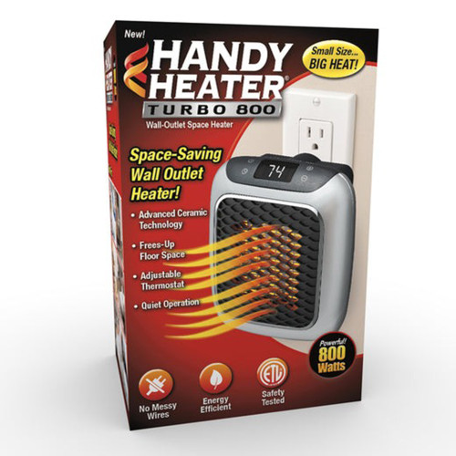 Handy Heater Turbo 800 for Personal Heating, Wall-Outlet Space Heater, 1 Ea
