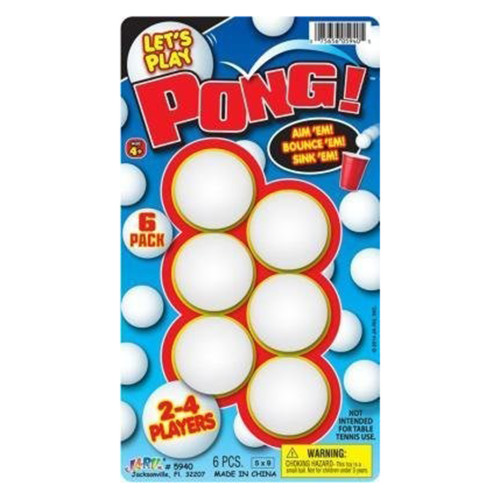 Ja-Ru Let's Play Pong for Tabletop Games 6 Ea