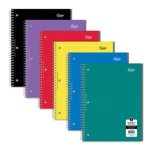 iScholar 5 Subject College Ruled Notebook Assorted Colors, 1 Ea