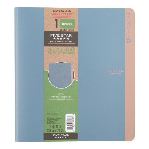 Five Star D-Ring Binder for Organization, 1 Inch Recycled, 1 Ea