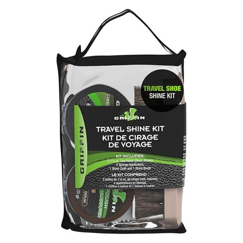 Travel Shine Kit for Shoes, Portable Polishing Set, 1 Ea