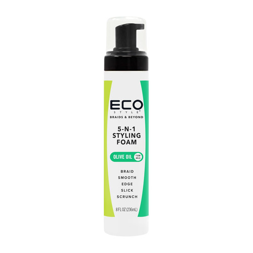 Eco Style Braids & Beyond 5-N-1 Styling Foam, Moisturizes & Seals 8oz