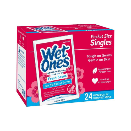 Wet Ones Wipes Anti Bacterial Singles -24 count