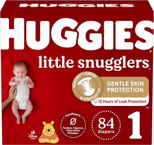 Huggies Little Snugglers Diapers, Size1, 84 Count