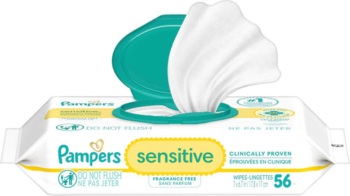 Pampers Sensitive Wipes, 56 count