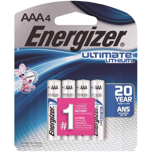 Energizer Ultimate Lithium AAA Batteries, 4Pack