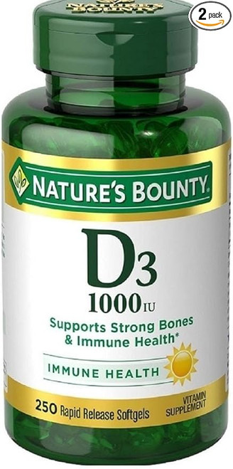 Nature's Bounty Vitamin D3-1000 IU, Rapid Release Softgels 250 ea